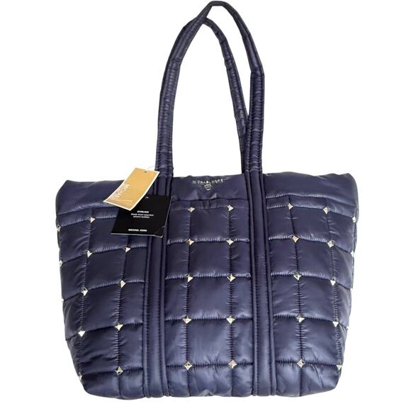 NEW Michael Kors Blue TOTE BAG HANDBAG Stirling Recycled Studded Purse 17x12 NWT - Picture 13 of 13